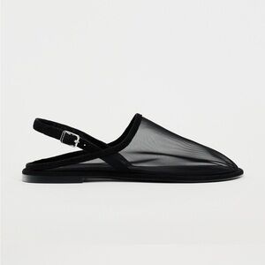 NWOT ZARA Mesh Mules Black Sz 7.5/38